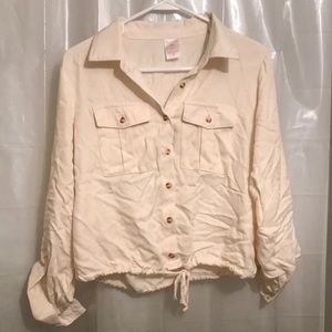 Cream button up blouse